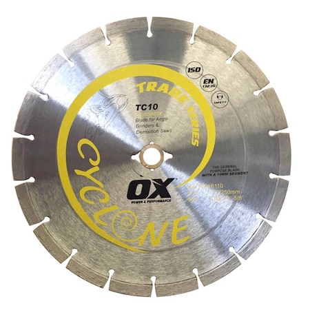 Ox Tools Trade General Purpose / Concrete Diamond Blade, Dia: 10" / 254mm, Bore: DM-7/8''-5/8'' / 22mm-15mm OX-TC10-10